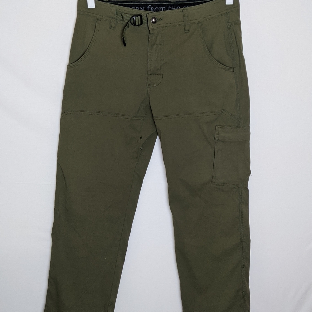 Prana Stretch Zion Pants Green 30x30 Fishing Men's Cargo Breathable Hiking